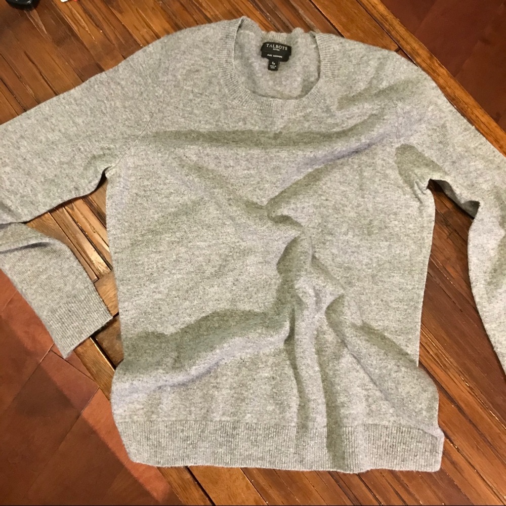 Talbots heather grey cashmere sweater, SP